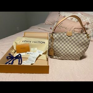 Authentic Louis Vuitton Graceful PM in Damier Azur